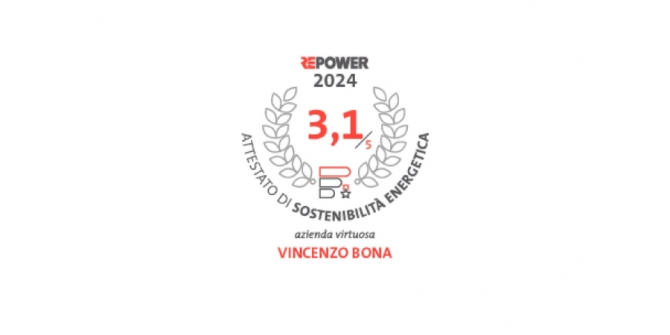 Vincenzo Bona ottiene l&#039;attestato di Sostenibilità Energetica Repower